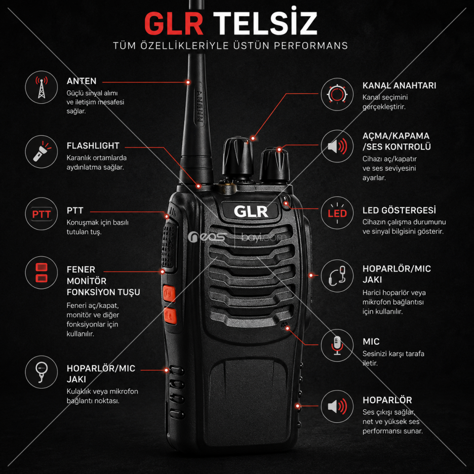 GLR Profesyonel El Telsizi 2 ADET