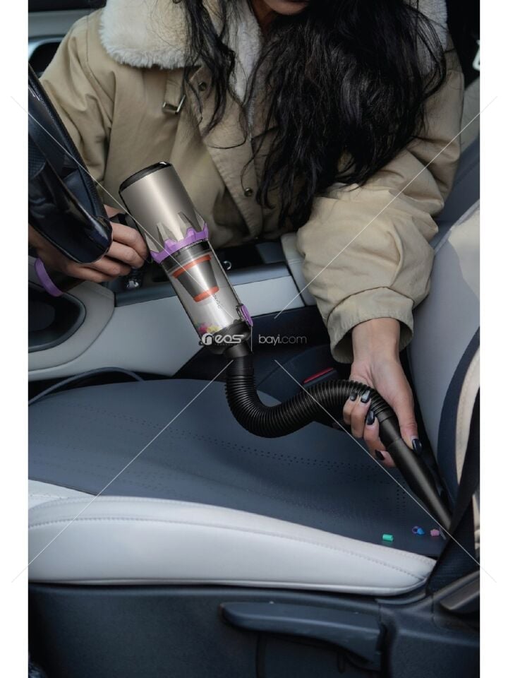Auhma AHV-29 Kablosuz Araç Süpürgesi 220W 22000Pa Güçlü Vakum & Üfleme Özellikli Şarjlı Oto Süpürge