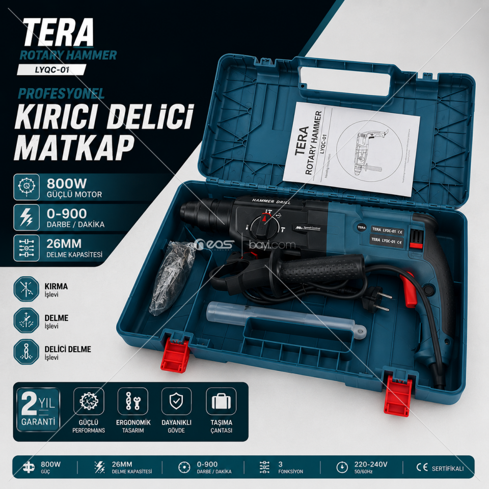 TERA LYQC-01 Profesyonel Kırıcı Delici Matkap