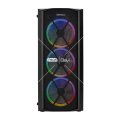 Everest FLAT MESH 4*12cm Rainbow Fan Tempered Camlı Gaming Oyuncu Kasası
