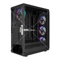 Everest FLAT MESH 4*12cm Rainbow Fan Tempered Camlı Gaming Oyuncu Kasası