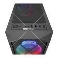 Everest FLAT MESH 4*12cm Rainbow Fan Tempered Camlı Gaming Oyuncu Kasası