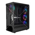 Everest BUMPY 4*12cm Rainbow Fan Tempered Camlı Gaming Oyuncu Kasası