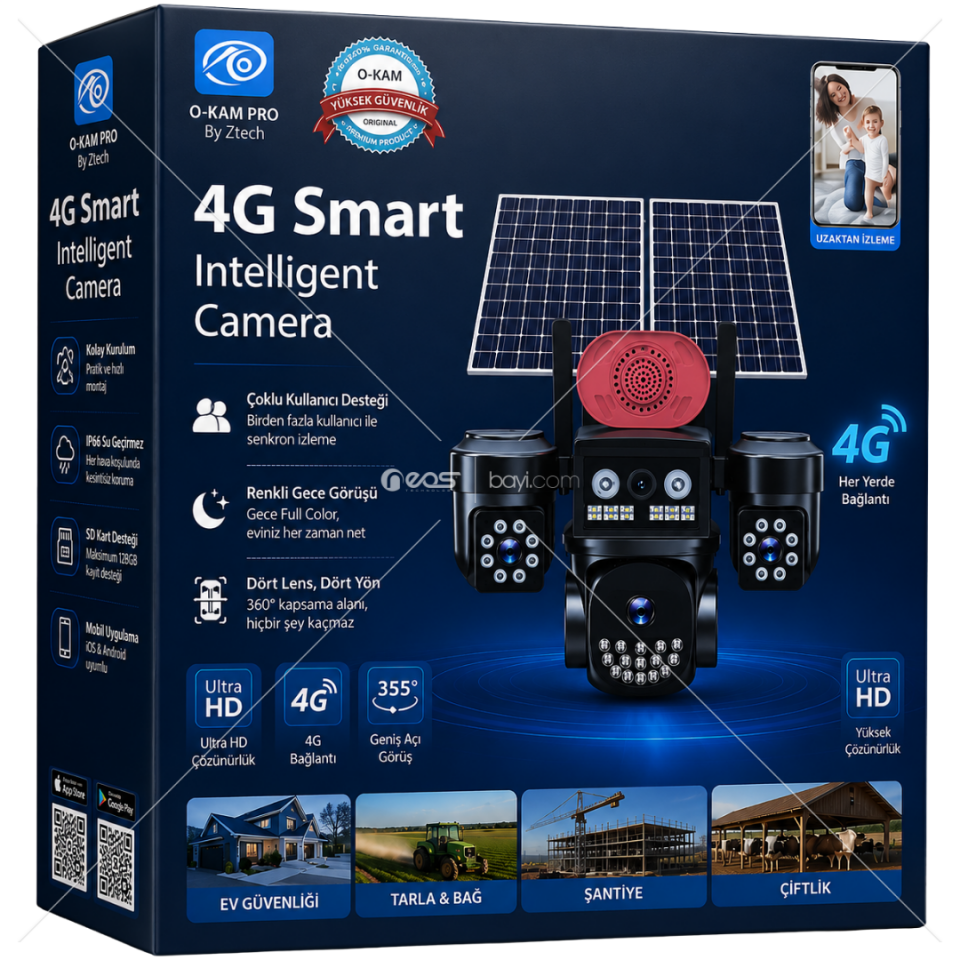 O-KAM 331 PREMIUM 4LENS 3MP 4G ALERT PTZ CAMERA