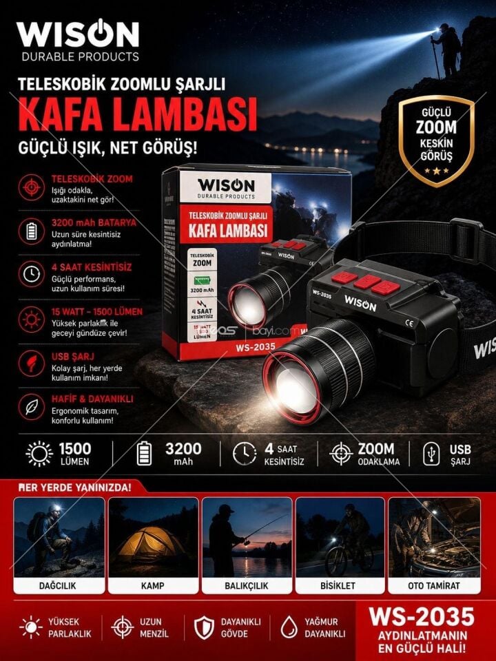 WİSİON WS-2035 KAFA LAMBASI