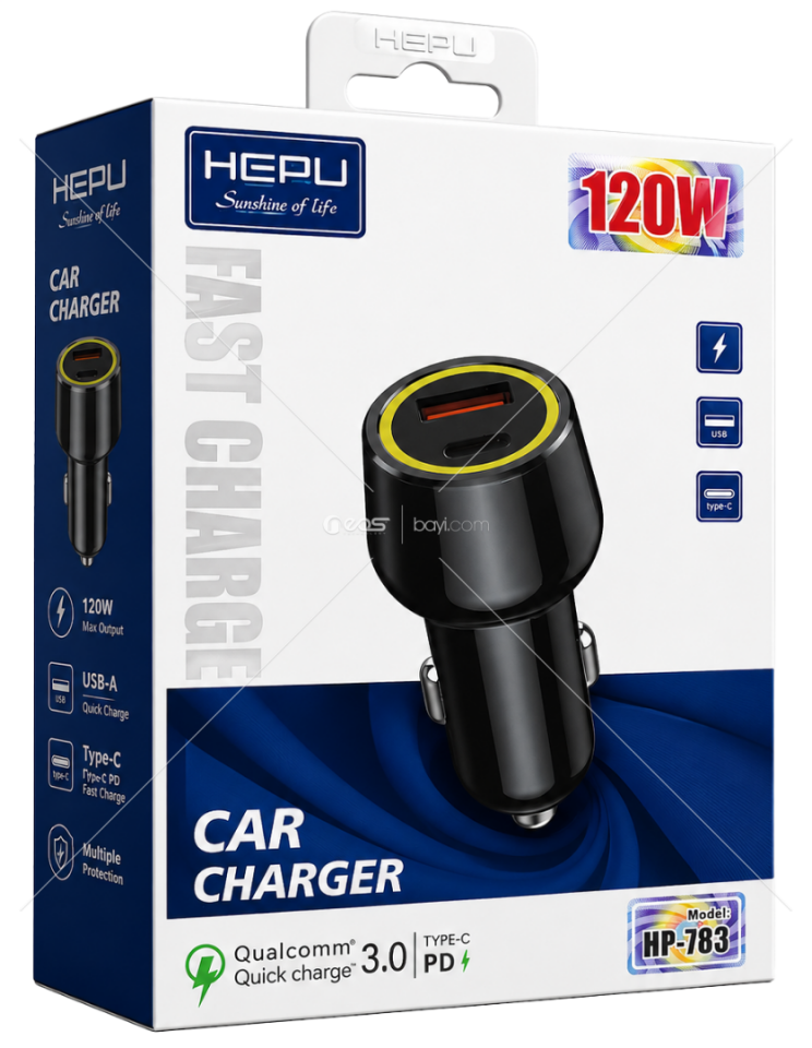HEPU HP-783 120W PD & QC3.0 Hızlı Araç Şarj Cihazı