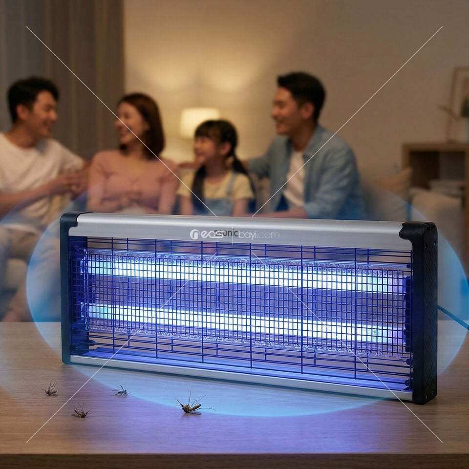 Asonic S28 Çift Cam LED Zincir Askısılı Sanayı Tipi Sinek Öldürücü XXXL Boy 40W+ 2000V