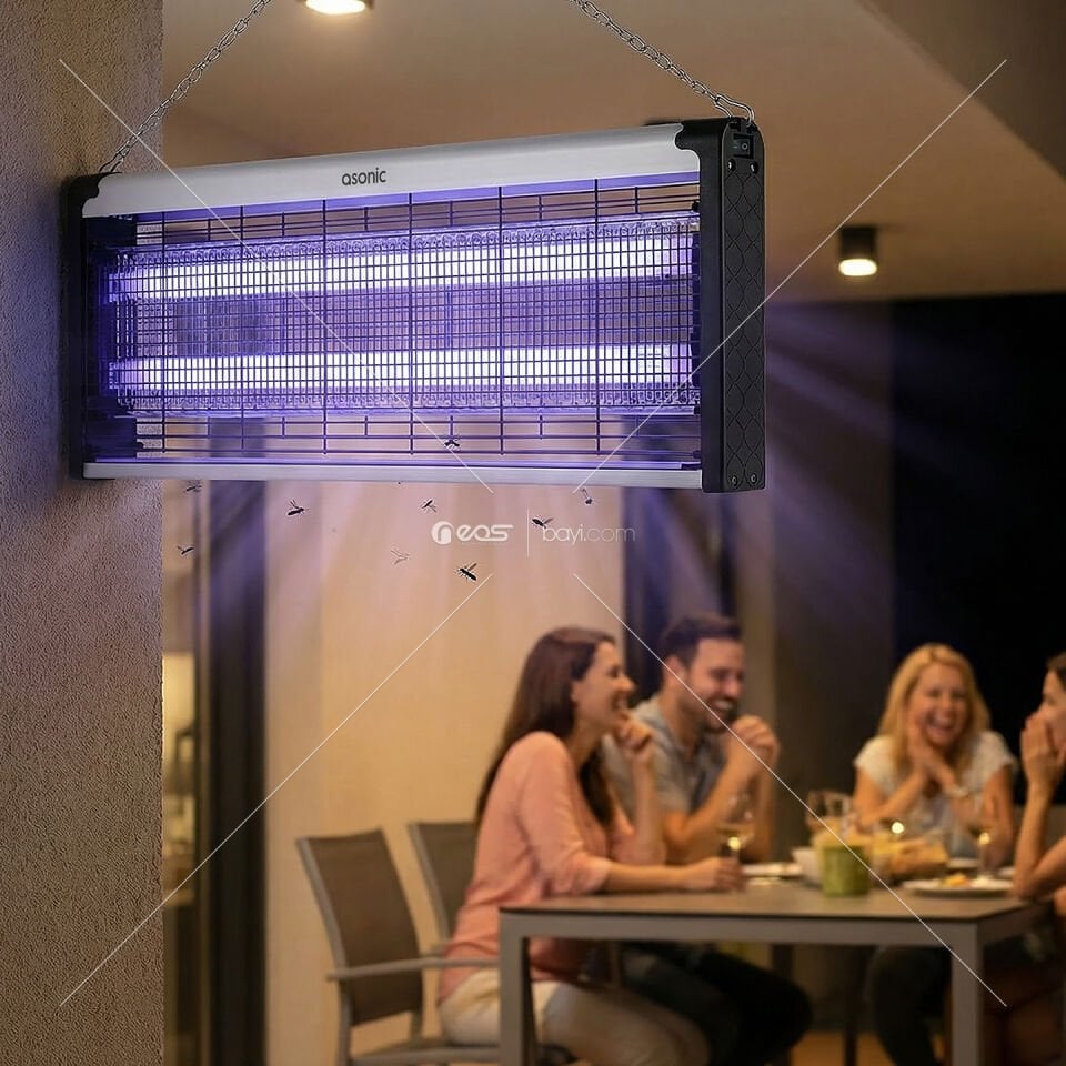 Asonic S28 Çift Cam LED Zincir Askısılı Sanayı Tipi Sinek Öldürücü XXXL Boy 40W+ 2000V