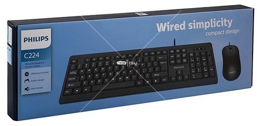 Philips SPT6224 Siyah Usb Q Standart Klavye + Mouse Set