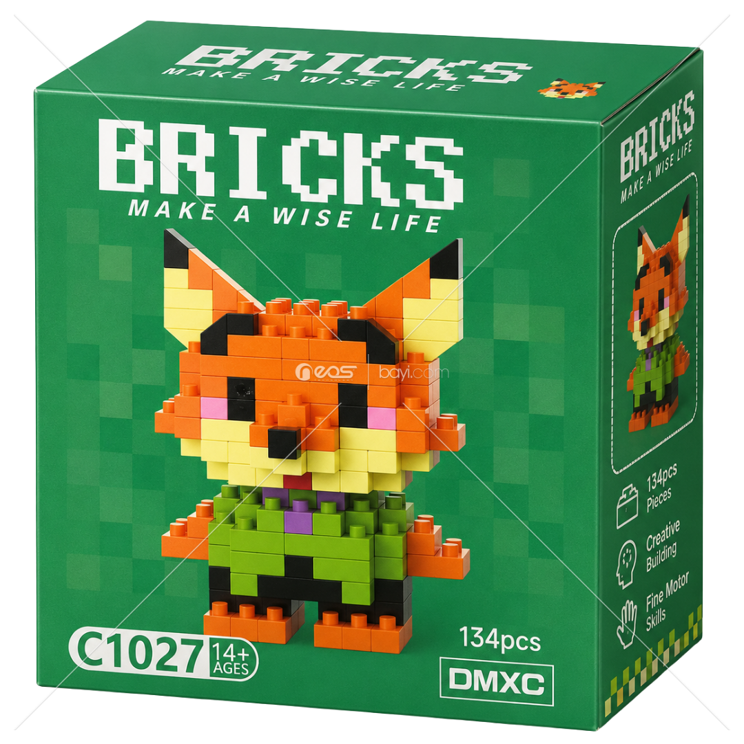 Pixel Tilki Yapboz Blok Oyuncak Seti 134 Parça (C1027)