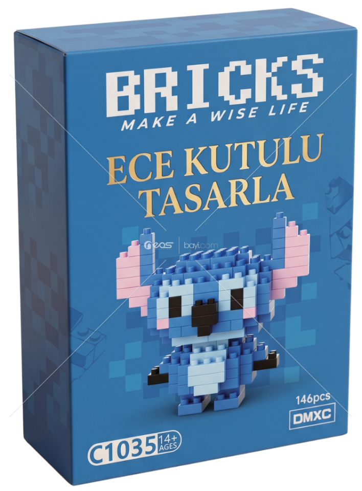 Sevimli Mavi Koala Karakter Mikro Blok Yapı Oyuncağı 146 Parça (C1035)