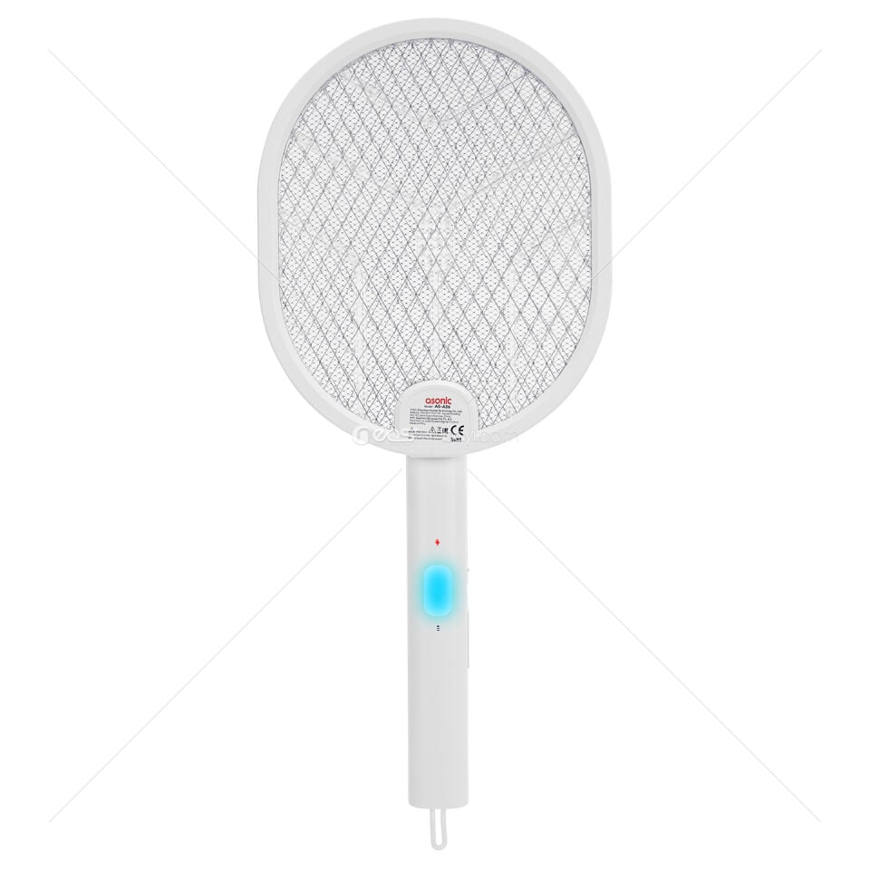 Asonic AS-A26 UV Işıklı Şarjli Katlanabilir Askılı Raket Sinek Öldürücü Beyaz 1200mAh 3000V Çıkış