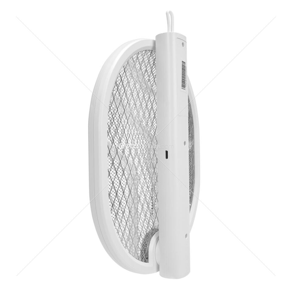 Asonic AS-A26 UV Işıklı Şarjli Katlanabilir Askılı Raket Sinek Öldürücü Beyaz 1200mAh 3000V Çıkış