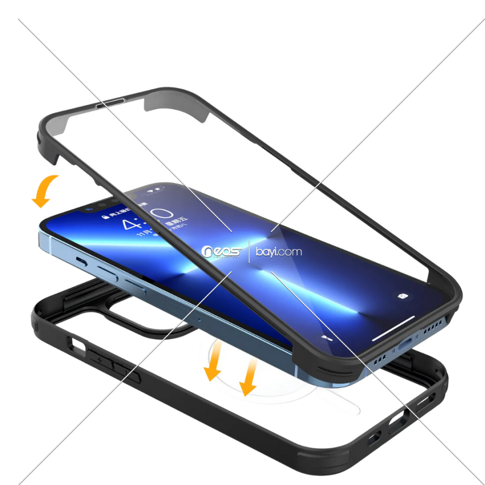 360' FullCOVER İPHONE 15 Dark Blue Kılıf