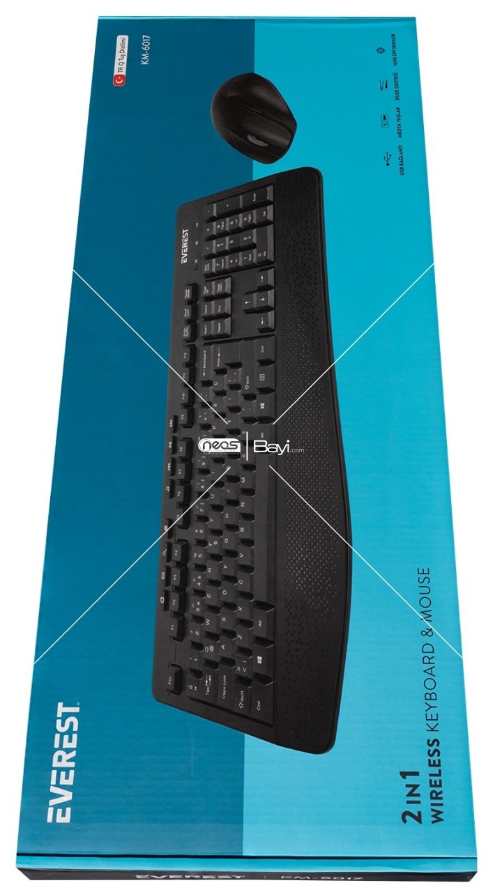 Everest KM-6017 Siyah Usb Kablosuz Q Multimedia Klavye + Mouse Set