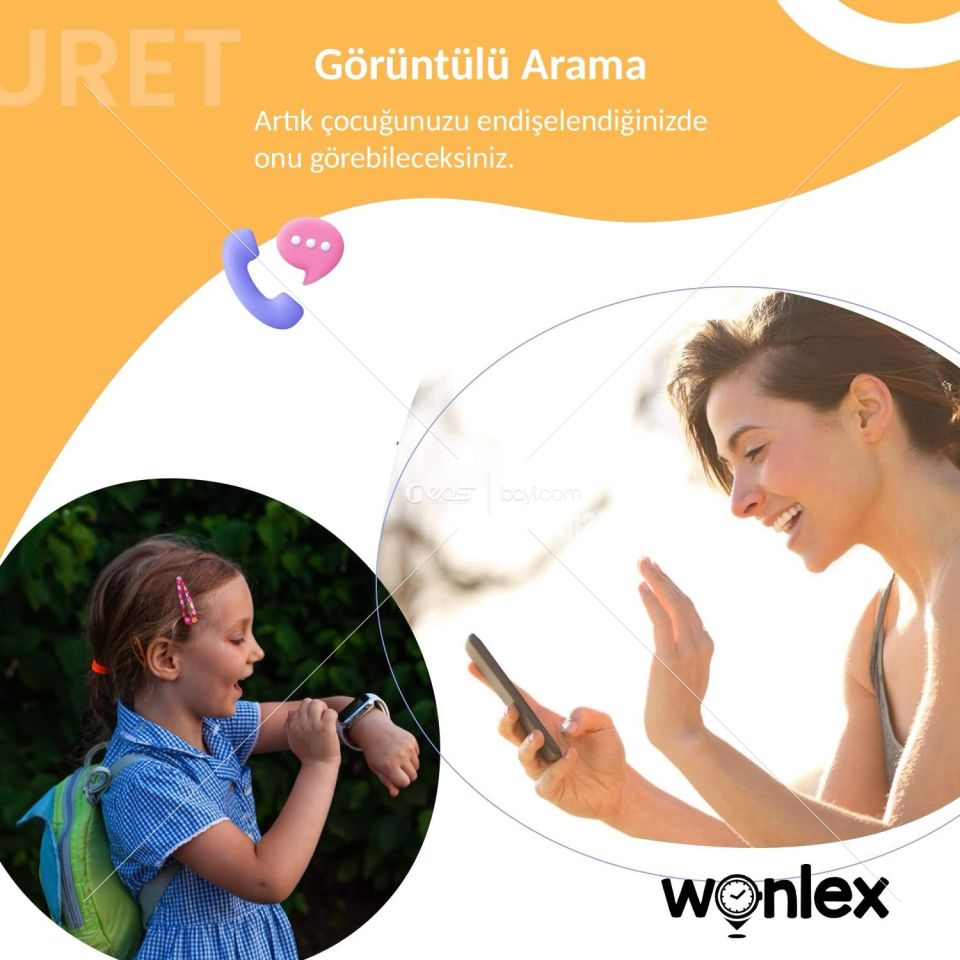Wonlex KT23 4.5 G Sim Kartlı Akıllı Saat Görüntülü Konuşma  Beyaz
