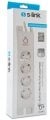 S-link SPG3041 2m 2xUSB=2.4a 3G1.5mm2 900 Joule 4lü Akım Korumalı Beyaz Priz