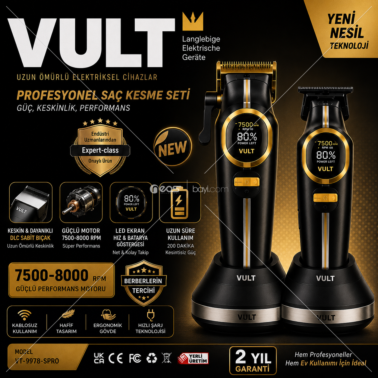 VULT HAİR CLİPPER PROFESSİONAL VT-9978 SPRO