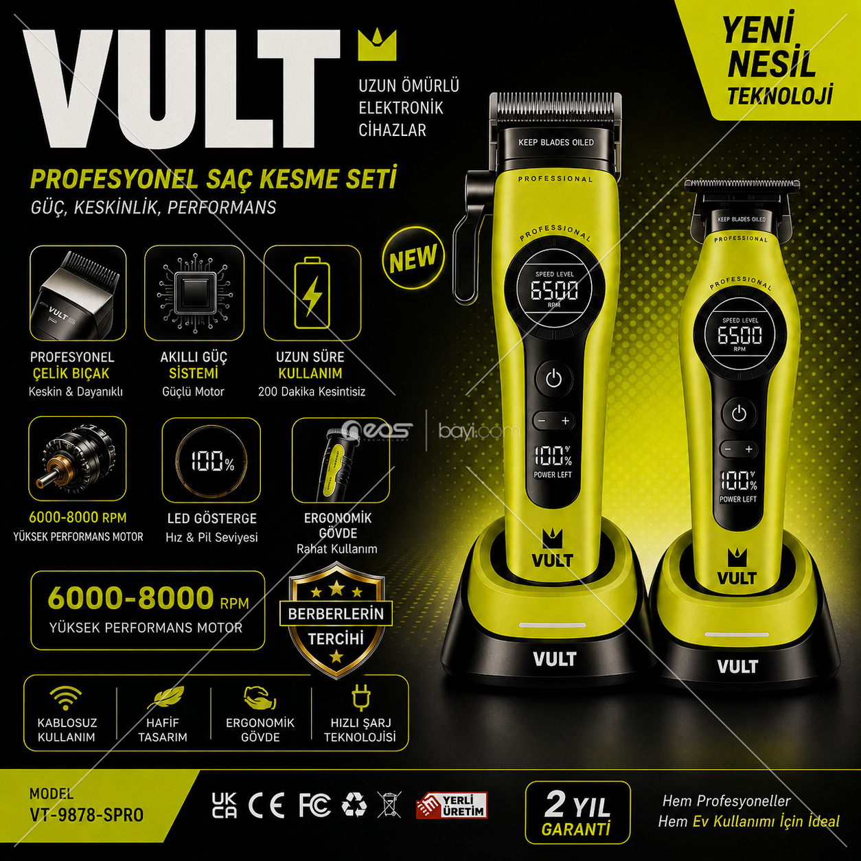 VULT HAİR CLİPPER PROFESSİONAL VT-9878 SPRO