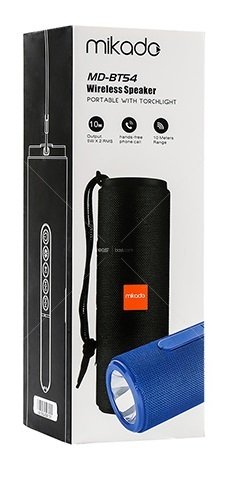 Mikado MD-BT54 Mavi Bluetooth-Usb -Aux -TF Card 3.7V 1200mAh Işıklı Taşınabilir Speaker