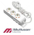 Mutlusan Ri-Tech Topraklı 3'lü 2 m Grup Priz