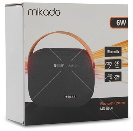 Mikado MD-58BT Siyah Usb-TF Destekli Bluetooth Taşınabilir Speaker