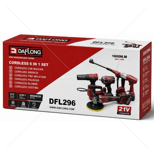 DAFLONG TITAN X6 PRO 21V Brushless Cordless Multi Tool Set  6 Tools • 1 Power System Built for Professionals 1600 N·M Max Torque Brushless Motor Technology