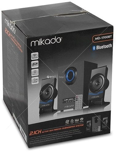 Mikado MD-1700BT 2+1 Siyah Usb+SD+Fm Destekli Multimedia Bluetooth Speaker