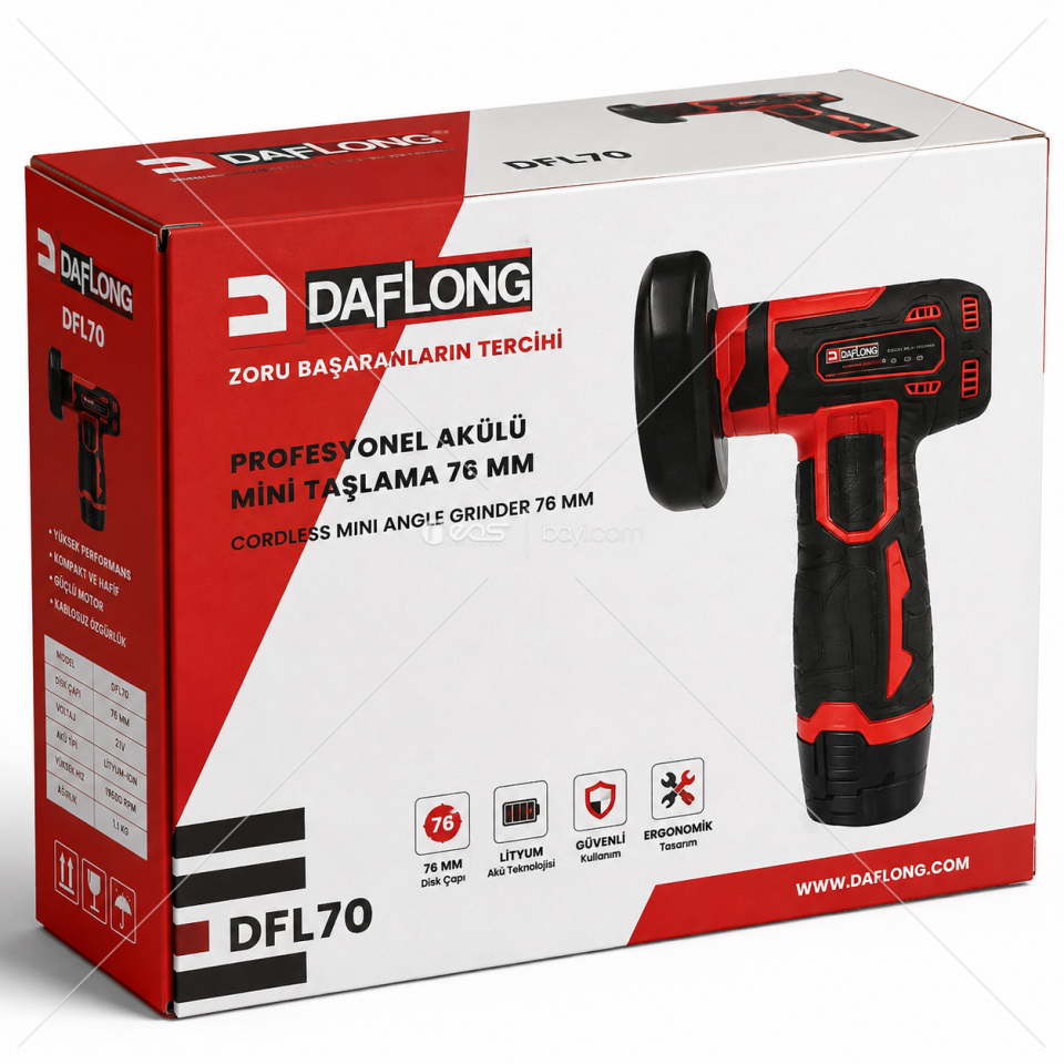DAFLONG GRINDMAX 76 – 76 mm Şarjlı Mini Taşlama Makinesi