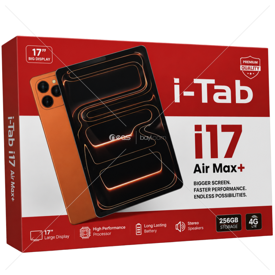 i-Tab Titan 17 Pro – 17'' Android Tablet | 256GB Depolama | 4G LTE | IPS Ekran | Yüksek Performans