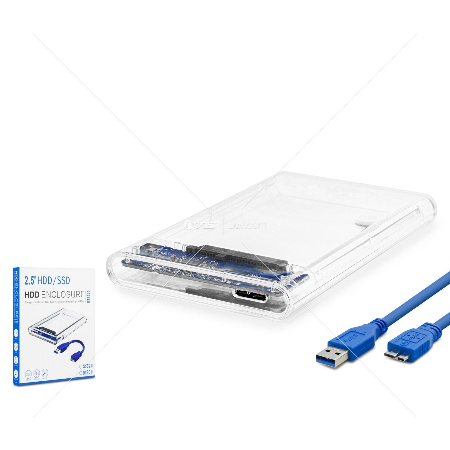 HADRON HDX1760 HARDDİSK KUTUSU ŞEFFAF USB 3.0 SATA 2.5