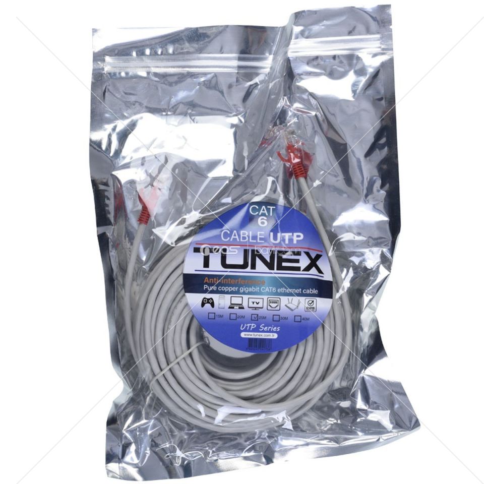 TUNEX 25 Mt Jaklı Cat6 Ethernet Kablosu TNX-C-25