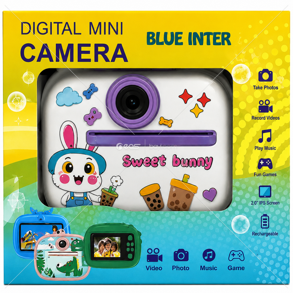 Dijital Mini Çocuk Kamerası – 2.0” IPS Ekranlı, Fotoğraf & Video Çekimli, Oyunlu ve Şarjlı