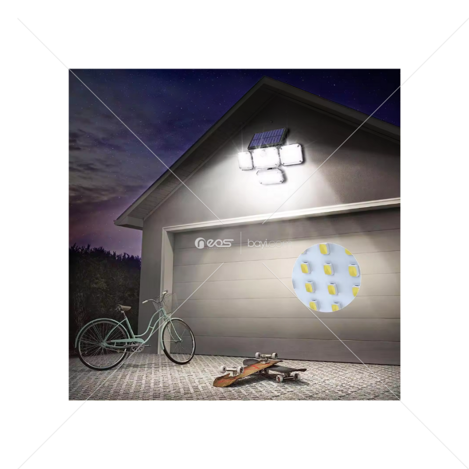 Kumandalı Solar Güneş Enerjili Led Bahçe Aydınlatması 138 Ledli Çok Modlu Hareket Sensörlü