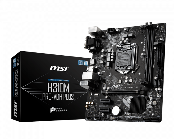 Msi H310M PRO-VDH Plus Sata Ddr4 2666MHz Usb 3.1 Hdmi Dvi Vga Ses G.Lan 1151P 8.9 Gen Anakart