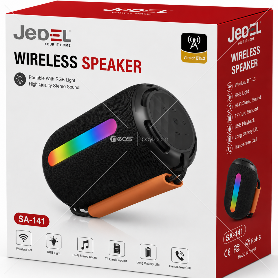 SA-141 RADYOLU RGB IŞIKLI TAŞINABİLİR BLUETOOTH HOPARLÖR – Hİ-Fİ STEREO SES