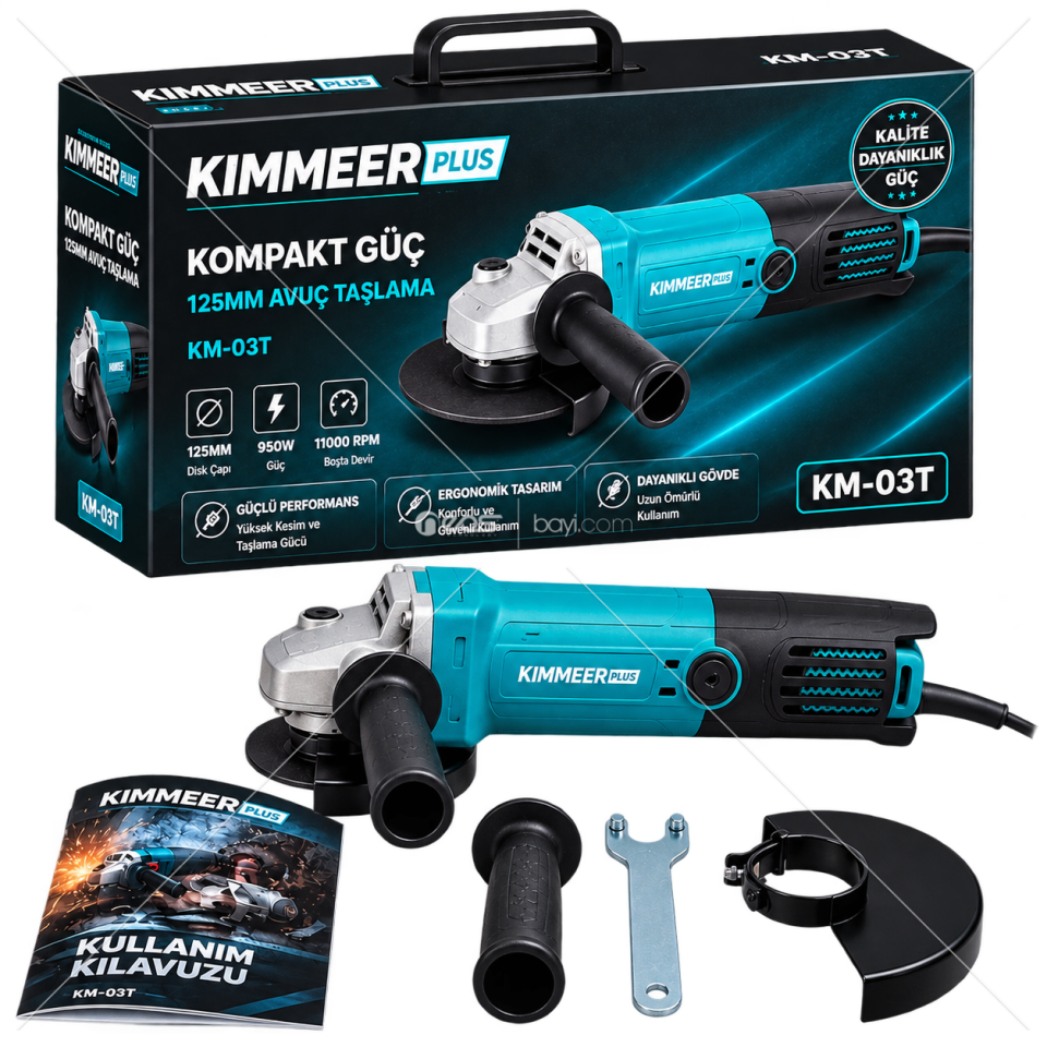 KM-03T 950W 125MM Profesyonel Avuç Taşlama Makinesi
