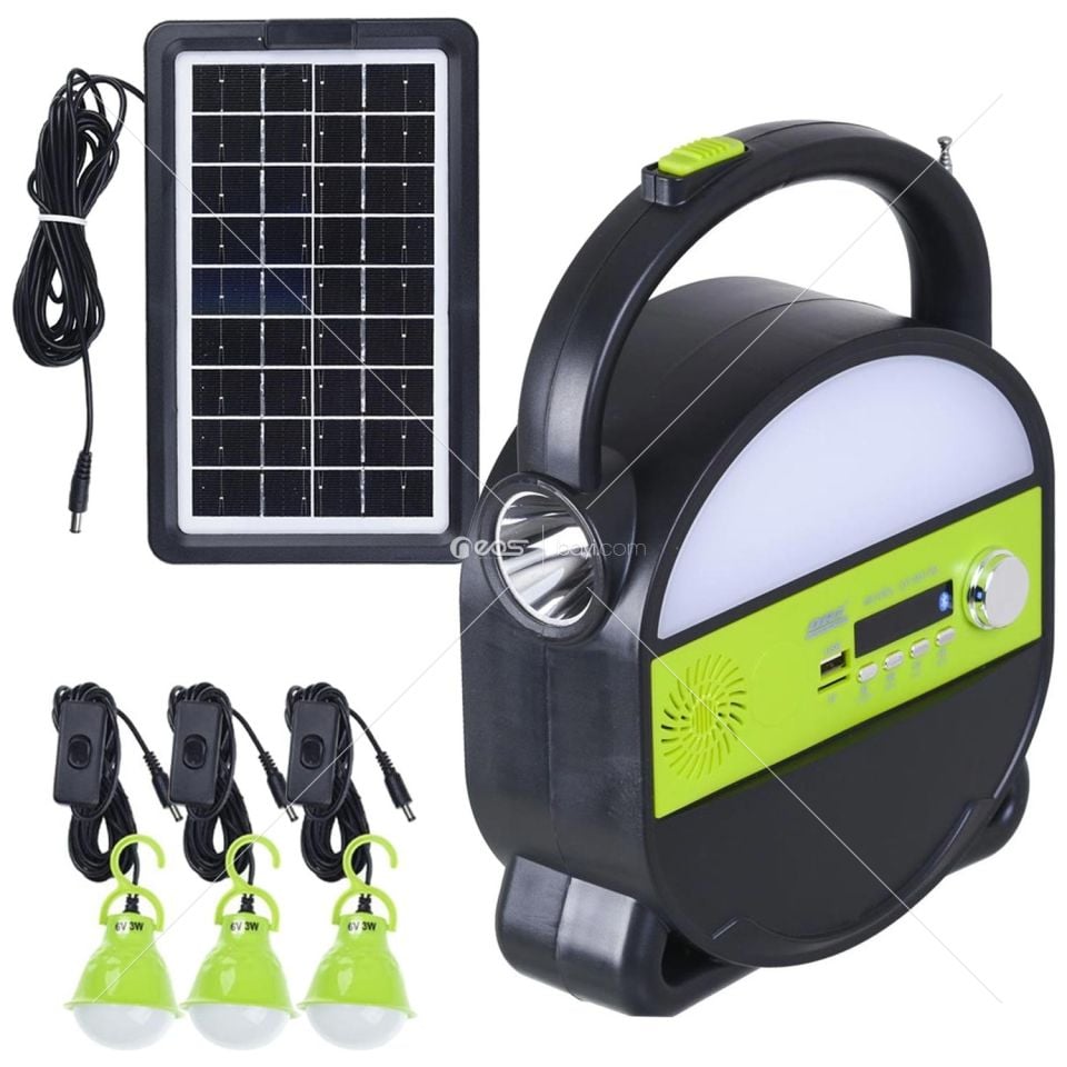 Dat Solar Kamp Lambası Acil Durum Işığı Şarjlı Bt/usb/sd/fm Dat DT-9017B