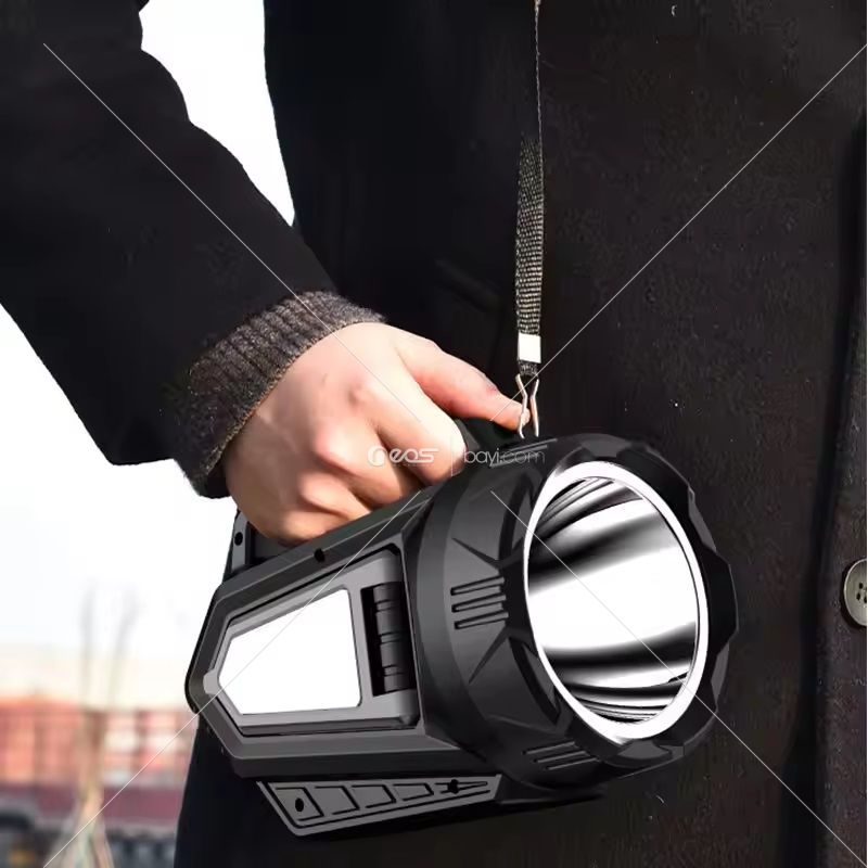 JB-2368 600 lümen LED + COB El Feneri USB Güneş Şarj Edilebilir Spot Balıkçılık Kamp Fener Aydınlatma Projektör Su Geçirmez Meşale