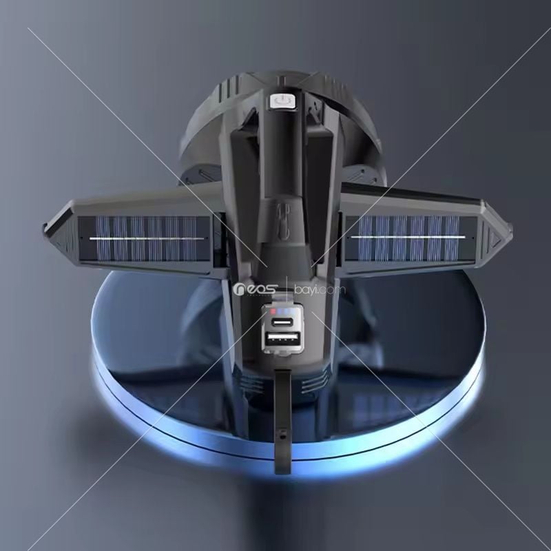 JB-2368 600 lümen LED + COB El Feneri USB Güneş Şarj Edilebilir Spot Balıkçılık Kamp Fener Aydınlatma Projektör Su Geçirmez Meşale