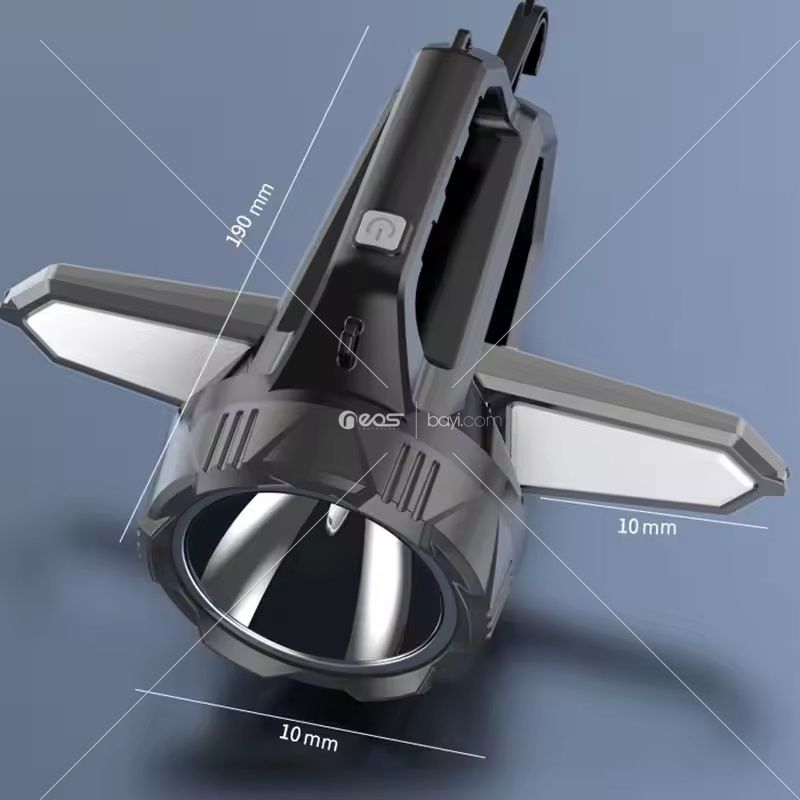 JB-2368 600 lümen LED + COB El Feneri USB Güneş Şarj Edilebilir Spot Balıkçılık Kamp Fener Aydınlatma Projektör Su Geçirmez Meşale