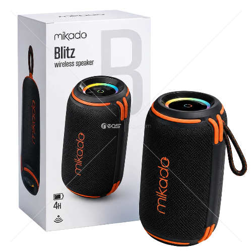 Mikado MD-31BT Siyah IPX6 15W RGB Işıklı 2400mAh TF KART+USB Destekli Bluetooth Hoparlör