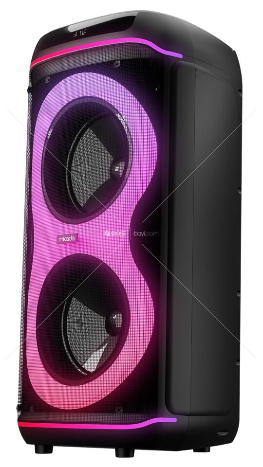 Mikado MD-63BT 60W 1 Adet Kablosuz Mikrofonlu USB+TF+TWS+AUX+BT Destekli Siyah Ses Sistemi