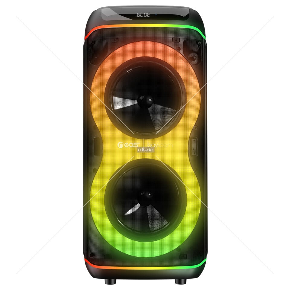 Mikado MD-63BT 60W 1 Adet Kablosuz Mikrofonlu USB+TF+TWS+AUX+BT Destekli Siyah Ses Sistemi
