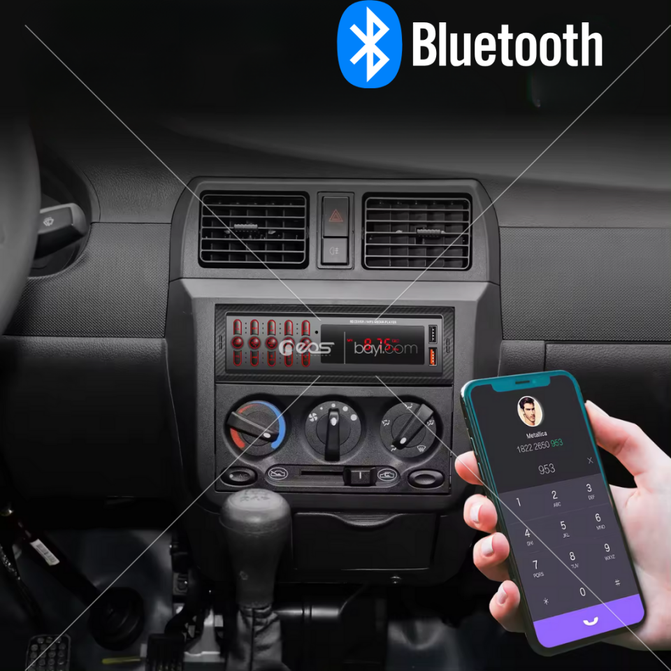 Araba için Çift USB/BT/SD Ses Kontrolü Uzaktan Kumanda Araba Stereo MP3 Çalar