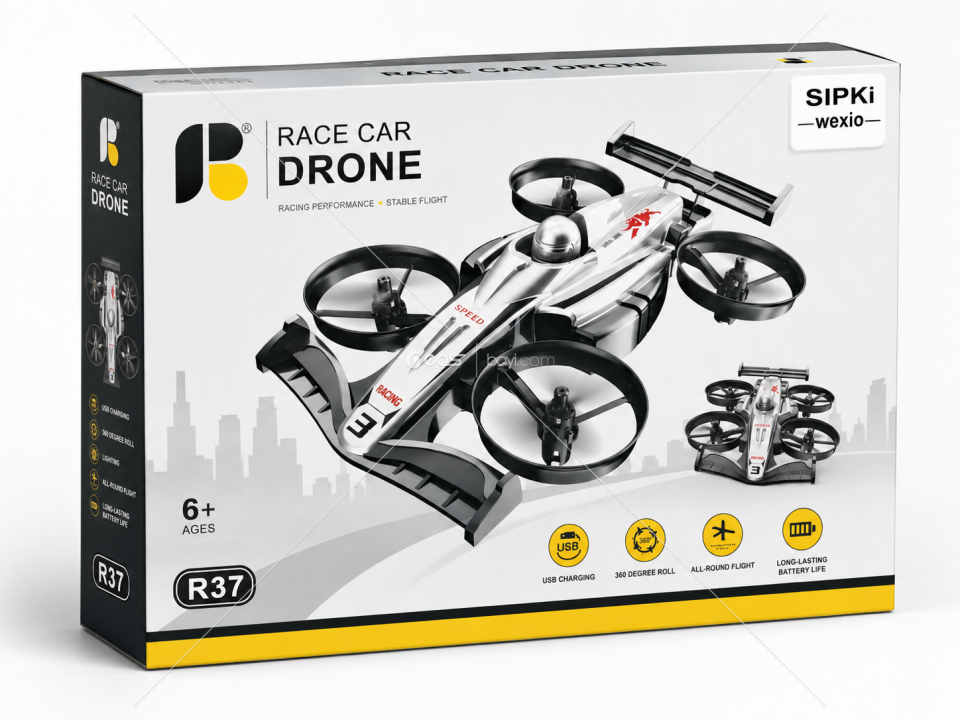 R37 RACE CAR DRONE – 2.4GHz UZAKTAN KUMANDALI, 360° AKROBATİK, LED IŞIKLI YARIŞ ARABASI DRONE