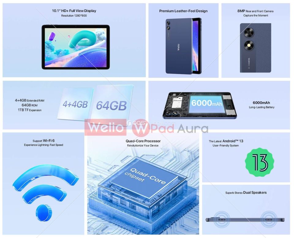 Welio Wpad Aura 4/64 Gb Midnight Blue