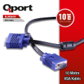 QPORT Q-VGA10 15 PİN FİTRELİ 10 METRE ERKEK ERKEK MONİTÖR KABLO