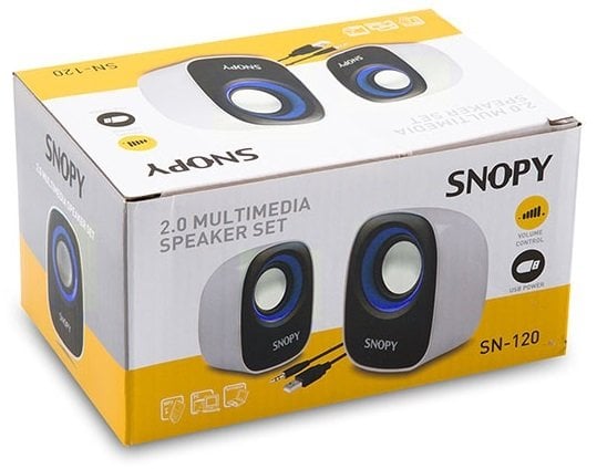 Snopy SN-120 2.0 Beyaz/Mavi USB Speaker