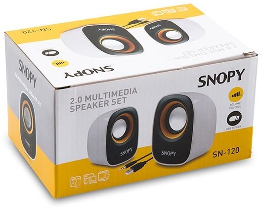 Snopy SN-120 2.0 Beyaz/Sarı USB Speaker